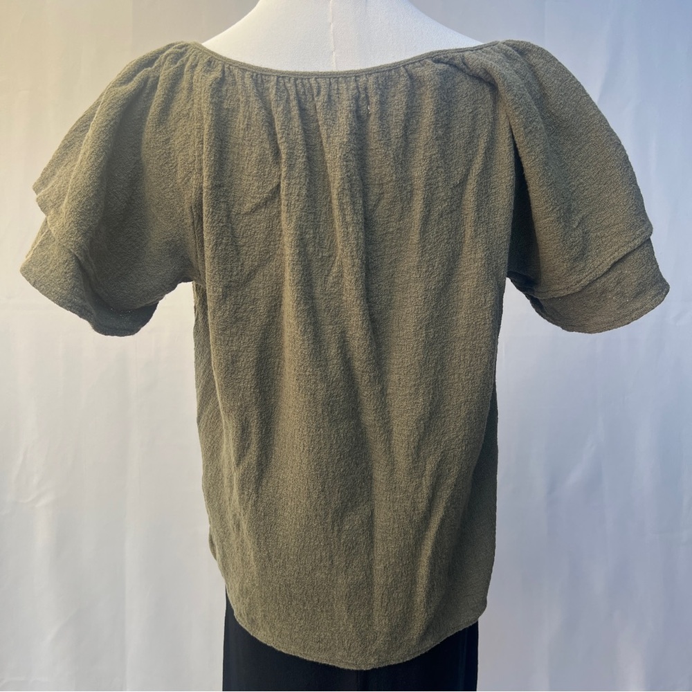 Madewell Boho Peasant Top‎ Olive Green S - Picture 8 of 11